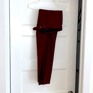 Burgundy suit pants (32).